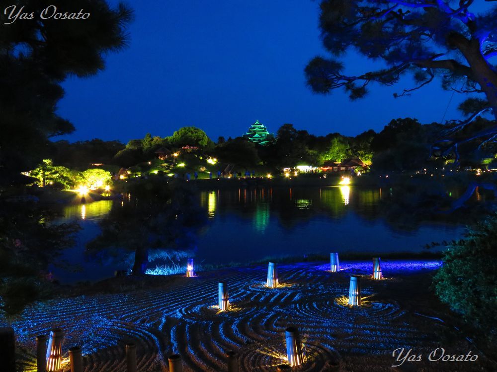 岡山城と後楽園の幻想的な夜間公開は春・夏・秋だけの美しさ